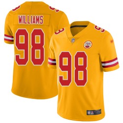 Limited Youth Xavier Williams Gold Jersey - #98 Football Kansas City Chiefs Inverted Legend