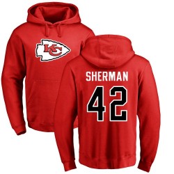 Anthony Sherman Red Name & Number Logo - #42 Football Kansas City Chiefs Pullover Hoodie