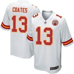 Game Men's Sammie Coates White Road Jersey - #13 Football Kansas City Chiefs