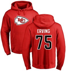Cameron Erving Red Name & Number Logo - #75 Football Kansas City Chiefs Pullover Hoodie