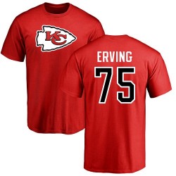 Cameron Erving Red Name & Number Logo - #75 Football Kansas City Chiefs T-Shirt
