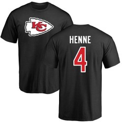 Chad Henne Black Name & Number Logo - #4 Football Kansas City Chiefs T-Shirt