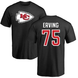 Cameron Erving Black Name & Number Logo - #75 Football Kansas City Chiefs T-Shirt