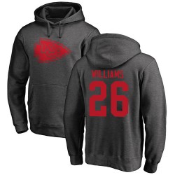 Damien Williams Ash One Color - #26 Football Kansas City Chiefs Pullover Hoodie