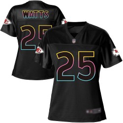 Game Women's Armani Watts Black Jersey - #25 Football Kansas City Chiefs Fashion