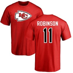 Demarcus Robinson Red Name & Number Logo - #11 Football Kansas City Chiefs T-Shirt