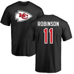 Demarcus Robinson Black Name & Number Logo - #11 Football Kansas City Chiefs T-Shirt