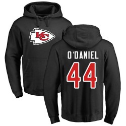 Dorian O'Daniel Black Name & Number Logo - #44 Football Kansas City Chiefs Pullover Hoodie