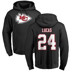 Jordan Lucas Black Name & Number Logo - #24 Football Kansas City Chiefs Pullover Hoodie