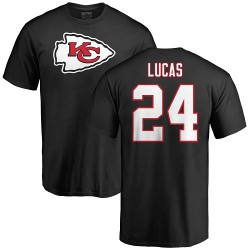 Jordan Lucas Black Name & Number Logo - #24 Football Kansas City Chiefs T-Shirt