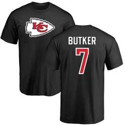 Harrison Butker Black Name & Number Logo - #7 Football Kansas City Chiefs T-Shirt