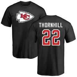 Juan Thornhill Black Name & Number Logo - #22 Football Kansas City Chiefs T-Shirt