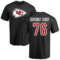 Laurent Duvernay-Tardif Black Name & Number Logo - #76 Football Kansas City Chiefs T-Shirt
