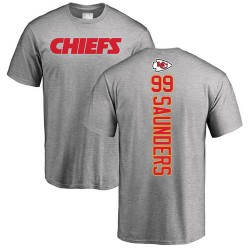 Khalen Saunders Ash Backer - #99 Football Kansas City Chiefs T-Shirt