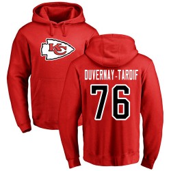 Laurent Duvernay-Tardif Red Name & Number Logo - #76 Football Kansas City Chiefs Pullover Hoodie