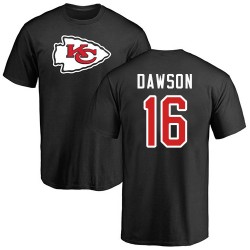 Len Dawson Black Name & Number Logo - #16 Football Kansas City Chiefs T-Shirt