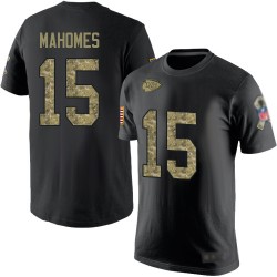 Patrick Mahomes Black/Camo Salute to Service - #15 Football Kansas City Chiefs T-Shirt