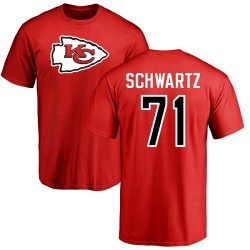 Mitchell Schwartz Red Name & Number Logo - #71 Football Kansas City Chiefs T-Shirt