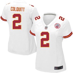 Game Women's Dustin Colquitt White Road Jersey - #2 Football Kansas City Chiefs