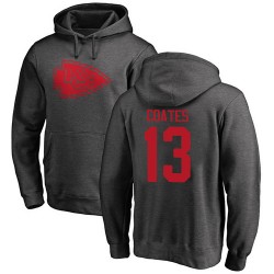 Sammie Coates Ash One Color - #13 Football Kansas City Chiefs Pullover Hoodie