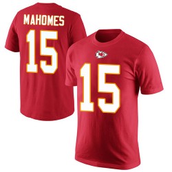 Patrick Mahomes Red Rush Pride Name & Number - #15 Football Kansas City Chiefs T-Shirt