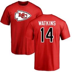 Sammy Watkins Red Name & Number Logo - #14 Football Kansas City Chiefs T-Shirt