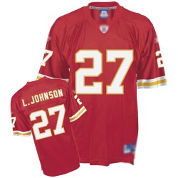 Authentic Men's Larry Johnson Red Home Jersey - #27 Football Kansas City Chiefs Throwback