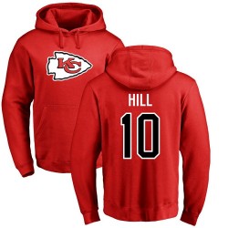 Tyreek Hill Red Name & Number Logo - #10 Football Kansas City Chiefs Pullover Hoodie