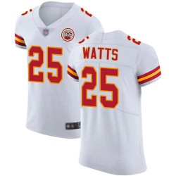 Elite Men's Armani Watts White Road Jersey - #25 Football Kansas City Chiefs Vapor Untouchable