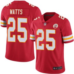 Limited Men's Armani Watts Red Home Jersey - #25 Football Kansas City Chiefs Vapor Untouchable