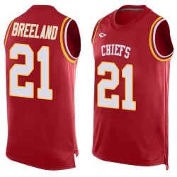 Limited Men's Bashaud Breeland Red Jersey - #21 Football Kansas City Chiefs Player Name & Number Tank Top