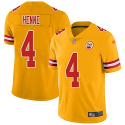 Limited Men's Chad Henne Gold Jersey - #4 Football Kansas City Chiefs Inverted Legend