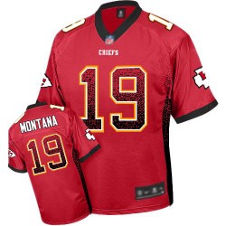 Elite Men's Joe Montana Red Jersey - #19 Football Kansas City Chiefs Drift Fashion