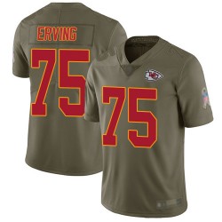 Limited Men's Cameron Erving Olive Jersey - #75 Football Kansas City Chiefs 2017 Salute to Service