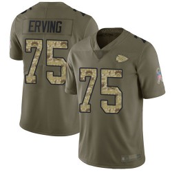 Limited Men's Cameron Erving Olive/Camo Jersey - #75 Football Kansas City Chiefs 2017 Salute to Service