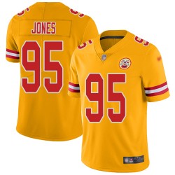 Limited Men's Chris Jones Gold Jersey - #95 Football Kansas City Chiefs Inverted Legend