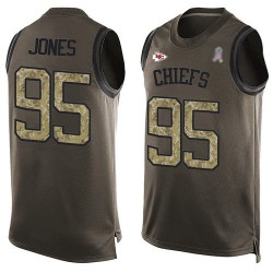 Limited Men's Chris Jones Green Jersey - #95 Football Kansas City Chiefs Salute to Service Tank Top