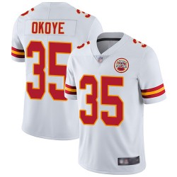 Limited Men's Christian Okoye White Road Jersey - #35 Football Kansas City Chiefs Vapor Untouchable