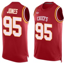 Limited Men's Chris Jones Red Jersey - #95 Football Kansas City Chiefs Player Name & Number Tank Top