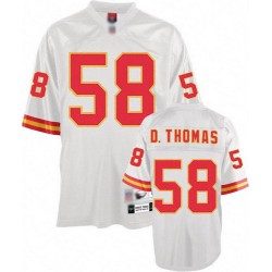Authentic Men's Derrick Thomas White Road Jersey - #58 Football Kansas City Chiefs Throwback