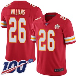 Limited Men's Damien Williams Red Home Jersey - #26 Football Kansas City Chiefs 100th Season Vapor Untouchable