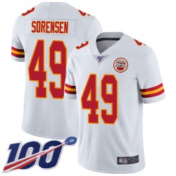 Limited Men's Daniel Sorensen White Road Jersey - #49 Football Kansas City Chiefs 100th Season Vapor Untouchable