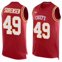 Limited Men's Daniel Sorensen Red Jersey - #49 Football Kansas City Chiefs Player Name & Number Tank Top