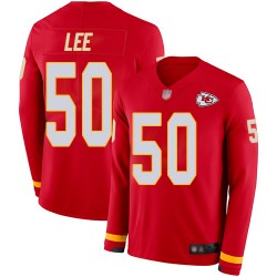 Limited Men's Darron Lee Red Jersey - #50 Football Kansas City Chiefs Therma Long Sleeve