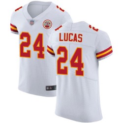Elite Men's Jordan Lucas White Road Jersey - #24 Football Kansas City Chiefs Vapor Untouchable
