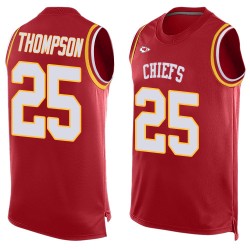Limited Men's Darwin Thompson Red Jersey - #25 Football Kansas City Chiefs Player Name & Number Tank Top