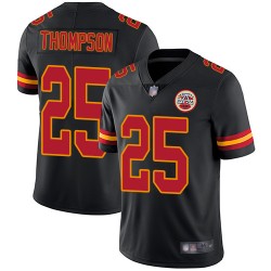 Limited Men's Darwin Thompson Black Jersey - #25 Football Kansas City Chiefs Rush Vapor Untouchable