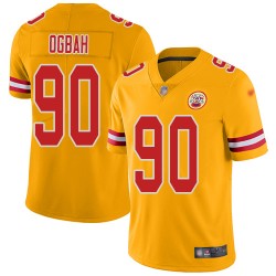 Limited Men's Emmanuel Ogbah Gold Jersey - #90 Football Kansas City Chiefs Inverted Legend