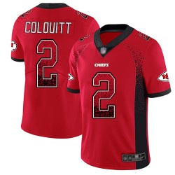 Limited Men's Dustin Colquitt Red Jersey - #2 Football Kansas City Chiefs Rush Drift Fashion