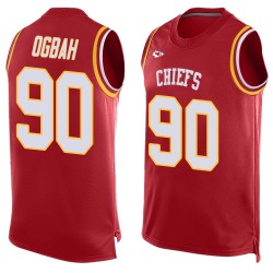 Limited Men's Emmanuel Ogbah Red Jersey - #90 Football Kansas City Chiefs Player Name & Number Tank Top